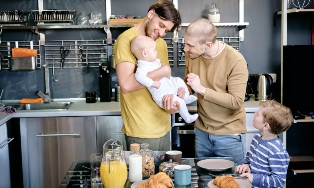 gay men playing with baby boy